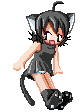Anime catgirl with black hair facing right